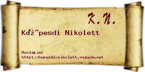 Köpesdi Nikolett névjegykártya