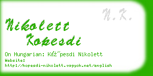 nikolett kopesdi business card